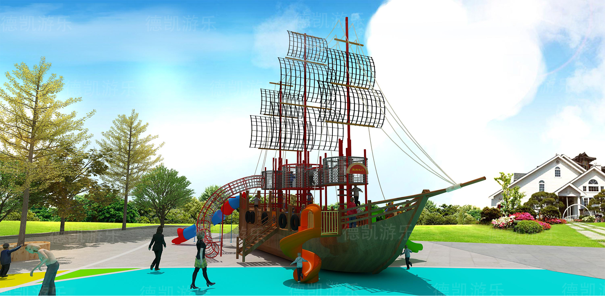 海盗船-主题造型系列-德凯游乐设备-四川游乐场设备设施公司-儿童游乐设备-户外游乐场设施-成都儿童乐园设计厂家